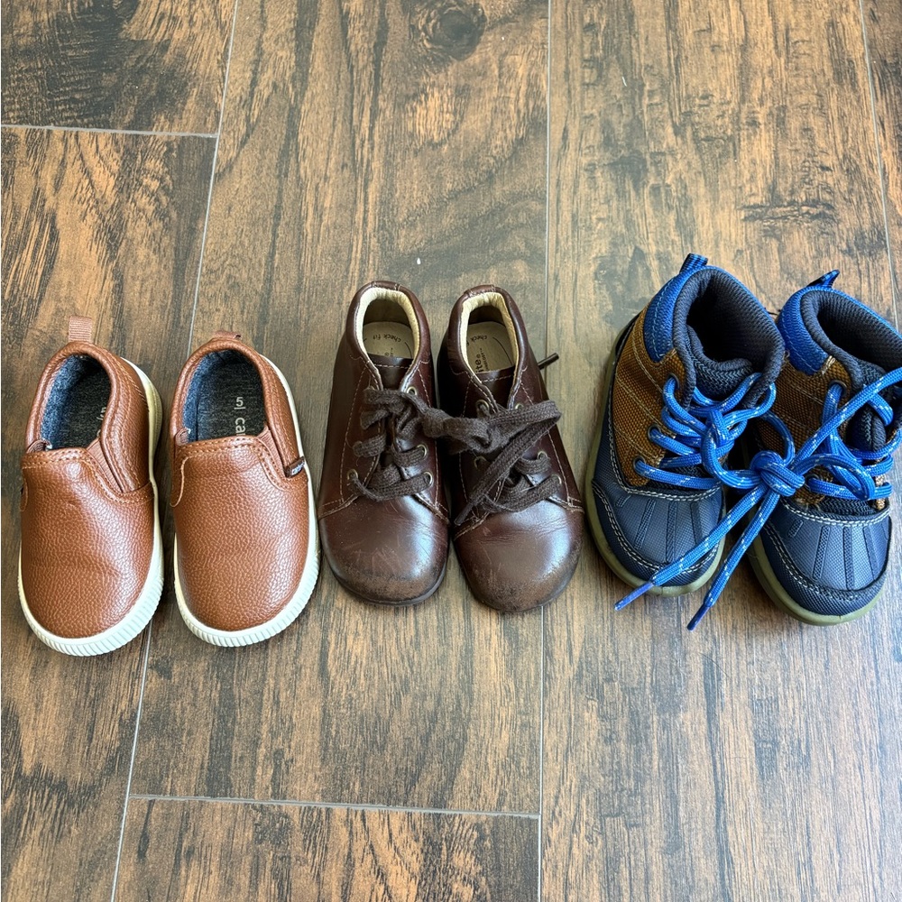 Toddler Size 5- Brown and Blue Shoes Set